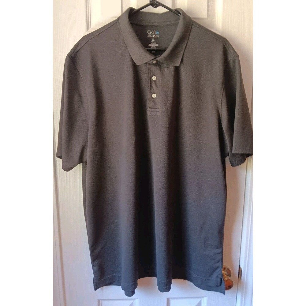Croft & Barrow Mens Polo Short Sleeve Shirt Gray XXL